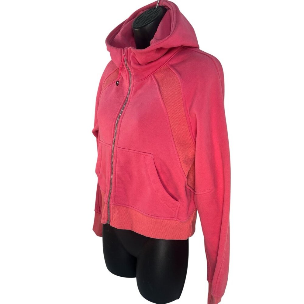 Lululemon Scuba Full Zip Cropped Hoodie In Lip Gloss Pink Size S/XS excellent - Picture 2 of 11
